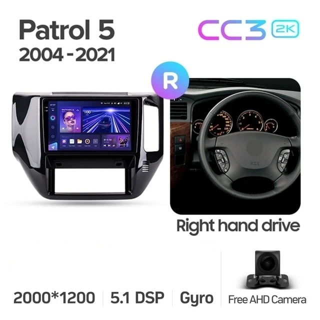Штатная магнитола Teyes CC3 2K 4/64 Nissan Patrol V 5 Y61 (2004-2021) F3 Правый руль